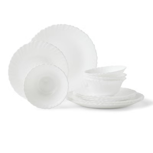 La Opala Dinner Set 12pc Plain white